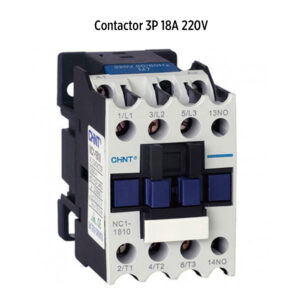 Foto principal real del producto CONTACTOR de 18Amp 3Polos bobina en 220V 3HP@220V 7,5HP@440V 1NA marca CHINT Codigo NC1-1810M7 MPN:20000110