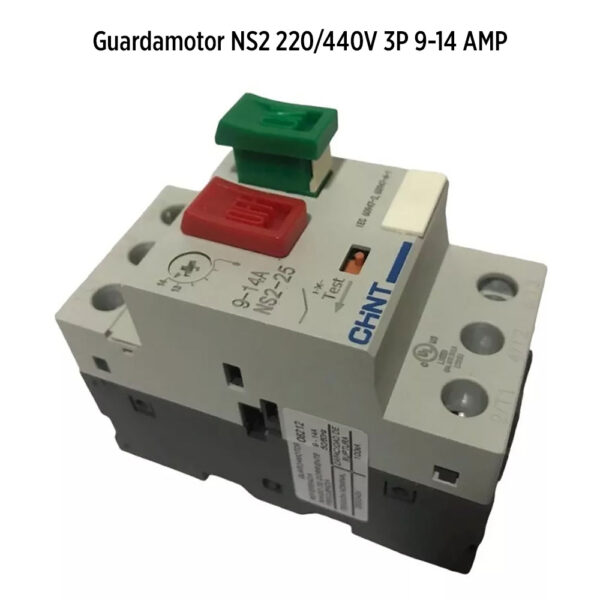 Foto principal real del producto Guardamotor NS2 220/440V 3 polos Clase 10 norma IEC ajustable de 9 a 14Amp marca CHINT MPN:20600060