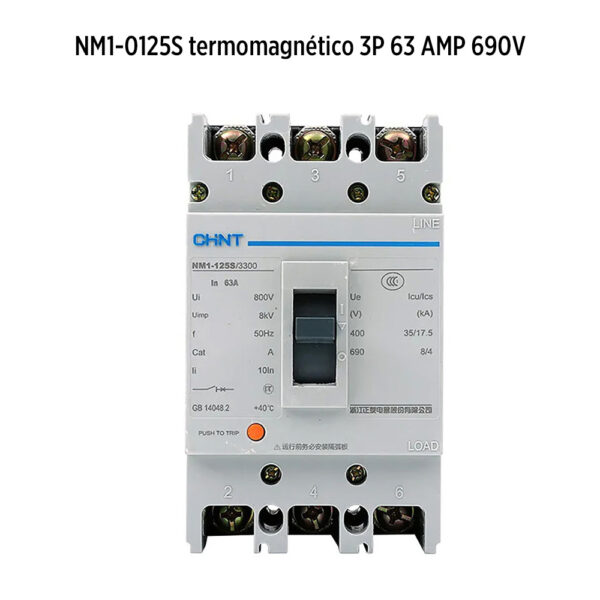 Foto principal real del producto NM1-0125S-termomagnetico 3P 63AMP 690V MPN:21000230