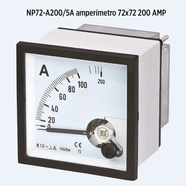 Foto principal real del producto NP72-A200/5A amperimetro 72x72 200AMP MPN:21400040