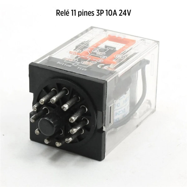 Foto principal real del producto Rele enchuf.11pines 3P 10A 24V MPN:21800110