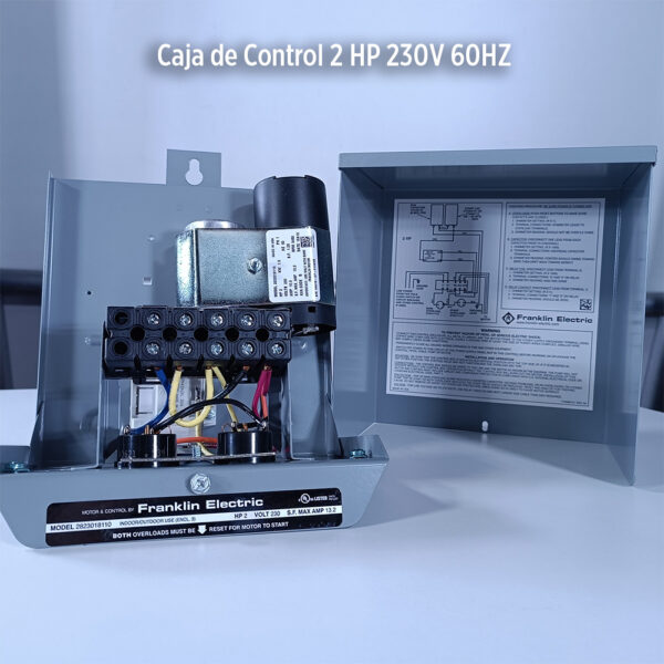 Foto principal real del producto Caja de arranque para motor sumergible Franklin Electric de 2HP 230V 3HILOS en gabinete NEMA 3R marca Franklin Electric MPN:2823018110