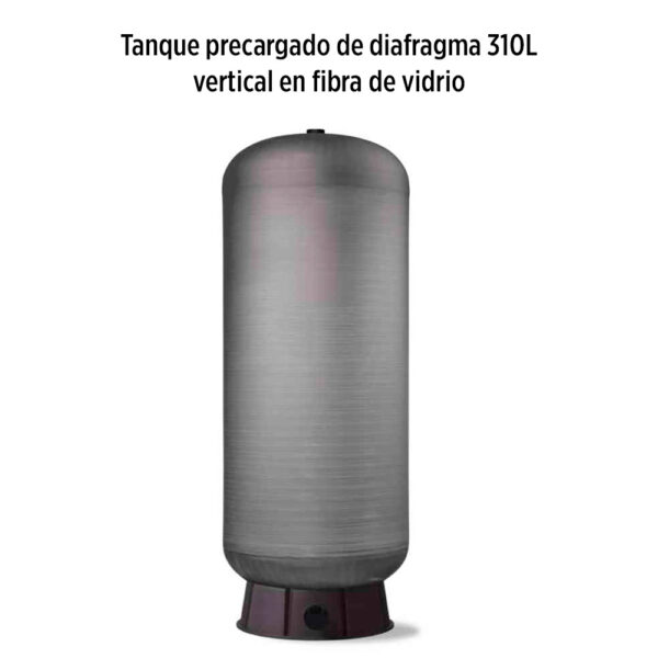 Foto principal real del producto Tanque precargado de diafragma de 450lt, Vertical en fibra de vidrio, asiento del tanque en plastico Franklin Electric MPN:307024101