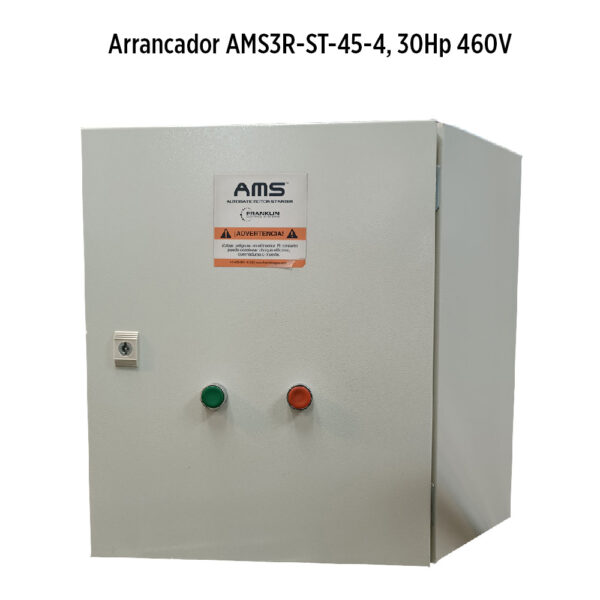Foto principal real del producto Arrancador AMS3R-ST-45-4, 30Hp 460V, max:26,4amp, rele de corriente 18-25amp. gabinete NEMA 3R. con pulsadores manuales para arranque y parada, marca Franklin Electric CD: MPN:311129901