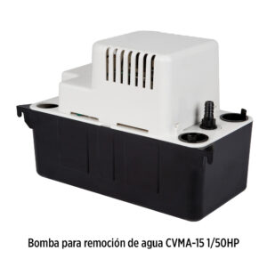 Foto principal real del producto Bomba para remocion de agua condensada en aires acondicionados 65GPH serie VCMA-15 de 1/50HP 115V descarga con adaptador de manguera de 3/8"completamente automatizada MPN:554401