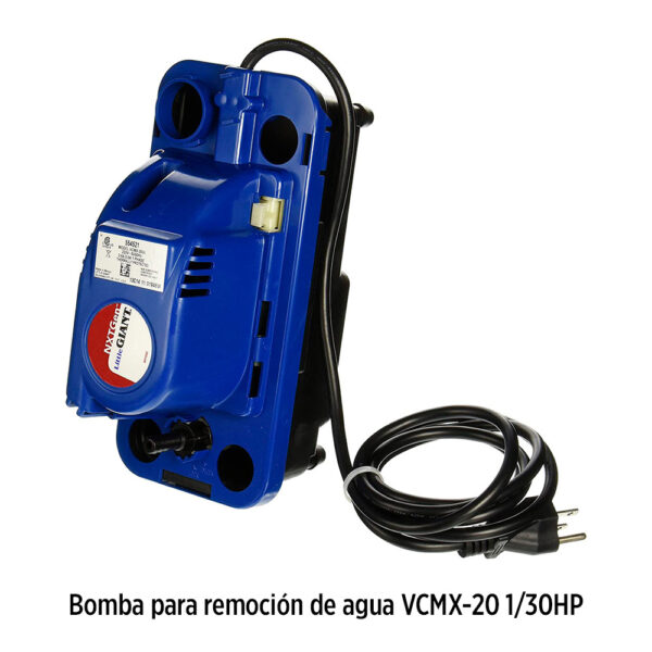 Foto principal real del producto Bomba para remocion de agua condensada en aires acondicionados 84GPH serie VCMX-20 de 1/30HP 230V descarga con adaptador de manguera de 3/8"completamente automatizada MPN:554521