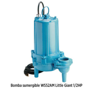 Foto principal real del producto Bomba sumergible 135GPM para aguas residuales en hierro fundido marca Little Giant WS52AM 1/2Hp 115V 1Ph 135GPM con 20 pies de cable MPN:620003