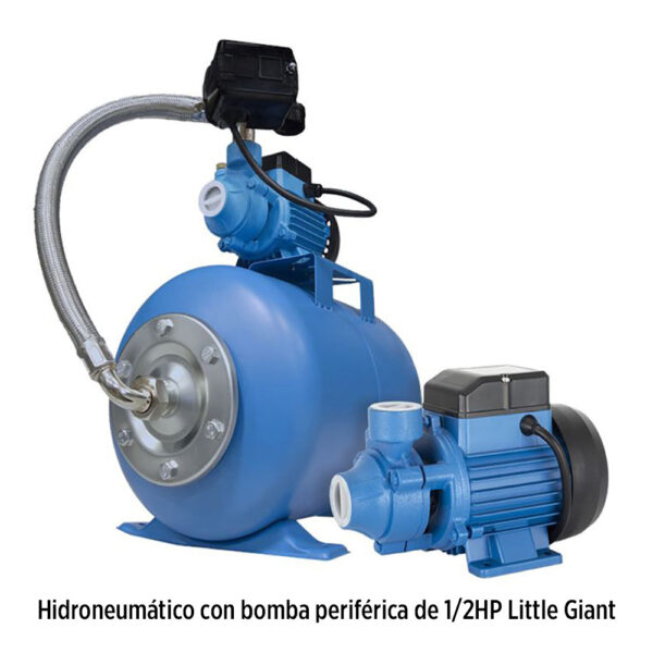 Foto principal real del producto Hidroneumatico con bomba periferica de 1/2HP 115V 60HZ con TANQUE marca Little Giant Serie PG de Franklin Electric MPN:64000011
