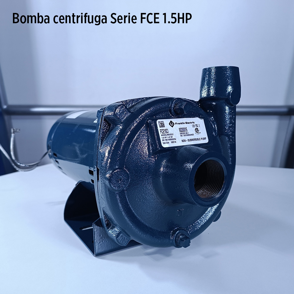 Foto principal real del producto Bomba centrifuga con motor Baldor o similar NEMA e Impulsor en Noryl 1.5HP 50GPM 110/220V Monof?sico Hest25m Serie FCE Succ/Desc 1-1/4 x 1" marca Franklin Electric CD: MPN:90200015
