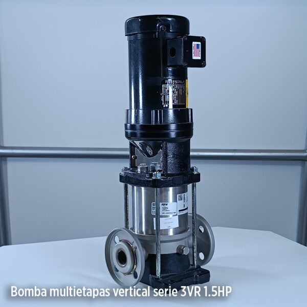 Foto principal real del producto Bomba centrifuga vertical multietapas de superficie de 1.5HP 230/460V Trif?sico Qnom:12GPM, Hest:106PSI, ?Conexion:Bridada 1.25?x 1.25? 4ETA SERIE VR 1-3 marca Franklin Electric CD MPN:9145200304