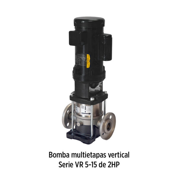 Foto principal real del producto Bomba centrifuga vertical multietapas de superficie de 2HP 230/460V Trif?sico Qnom:20GPM, Hest:85PSI, ?Conexion:Bridada 1.25?x 1.25? 4ETA SERIE VR 5-15 marca Franklin Electric CD: MPN:9145200504