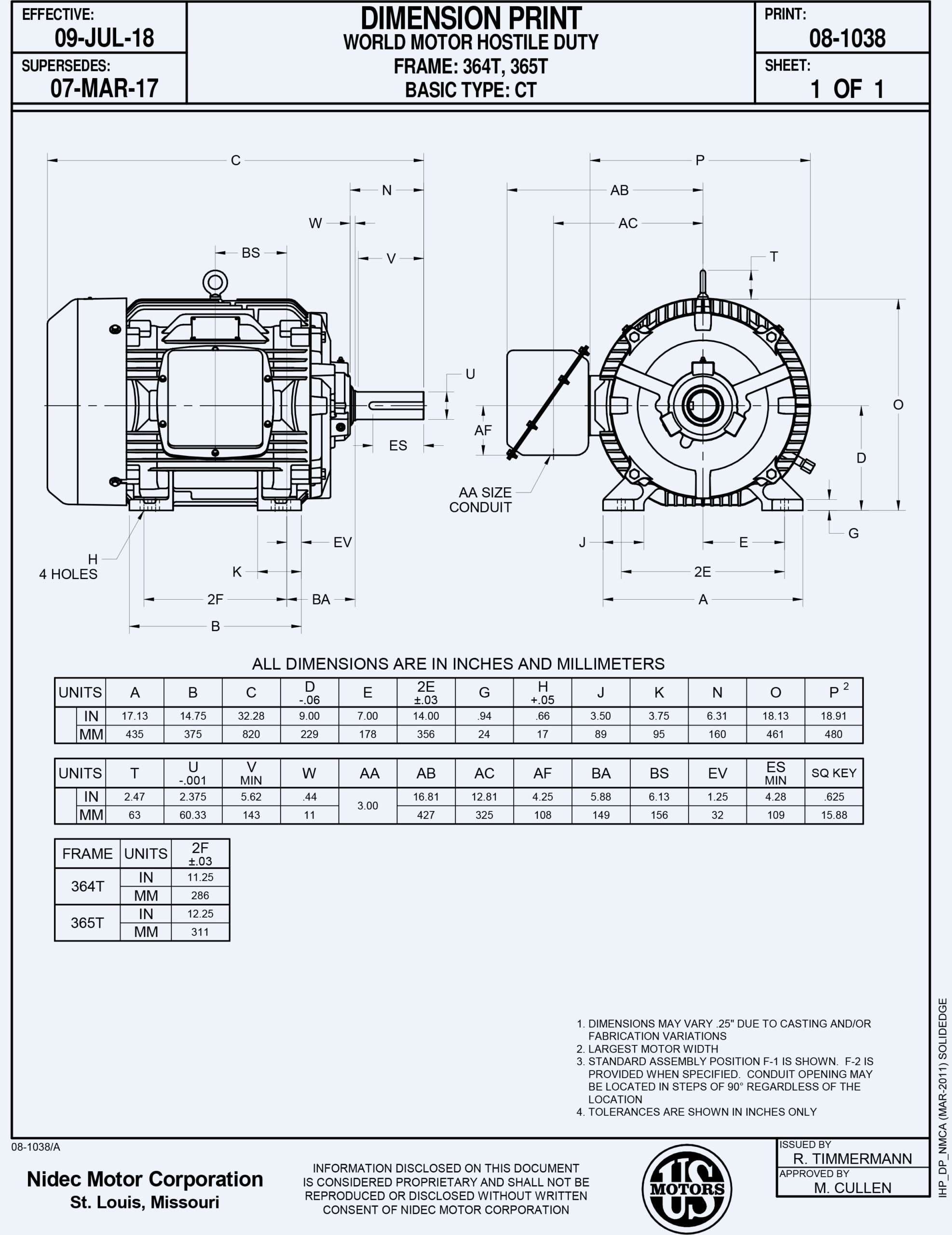 Motor electrico 40HP USmotor HD40P3E