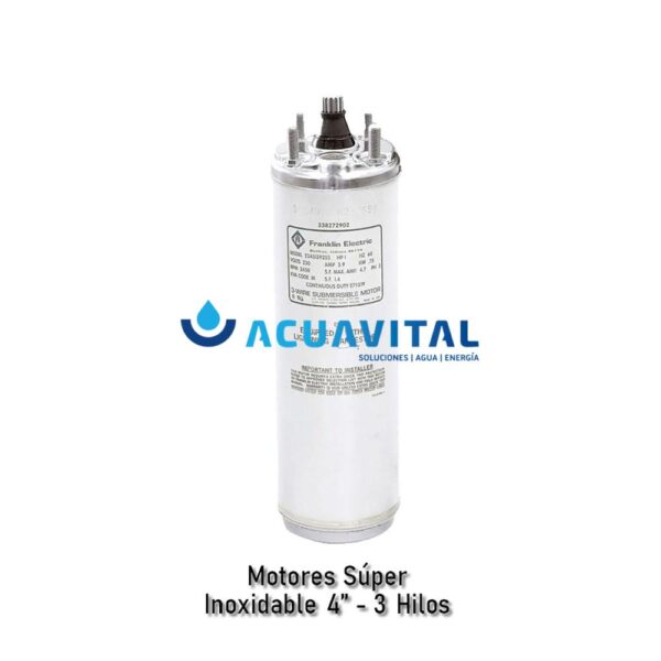 Foto real de la Etiqueta de caja Motor sumergible 2HP Franklin 2343159204GS