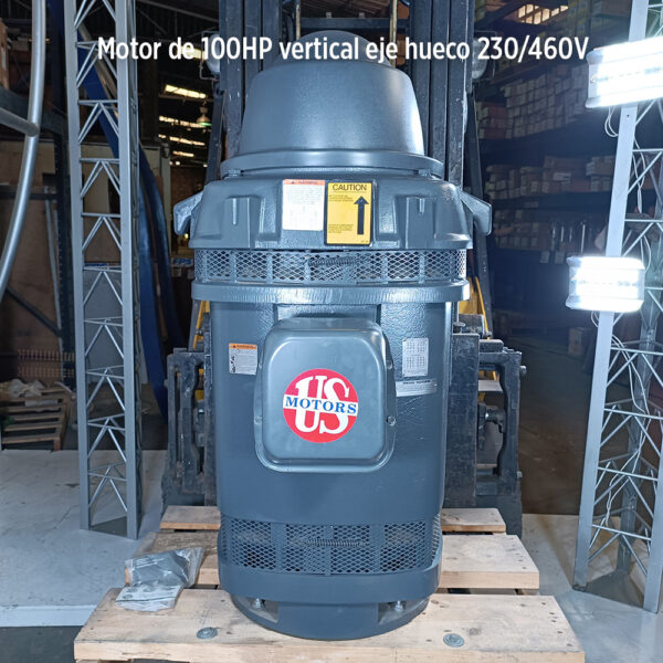 Foto secundaria real del producto Motor de 100HP vertical eje hueco 230/460V trifasico 1800 RPM marca US Motors Nidec MPN:H0100S2RLG