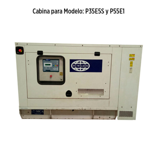 Foto principal real del producto Planta electrica de 40 KVA 1PH con cabina insonorizada reconectable a trifasico, operada a Gasoil marca FG Wilson de Caterpillar CE: Este item tiene el codigo correcto para P35E5S MPN:P35E5S SA