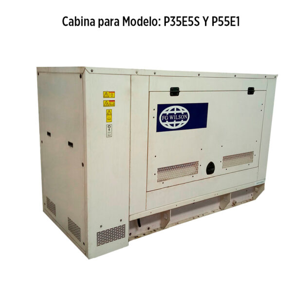 Foto secundaria real del producto Planta electrica de 40 KVA 1PH con cabina insonorizada reconectable a trifasico, operada a Gasoil marca FG Wilson de Caterpillar CE: Este item tiene el codigo correcto para P35E5S MPN:P35E5S SA
