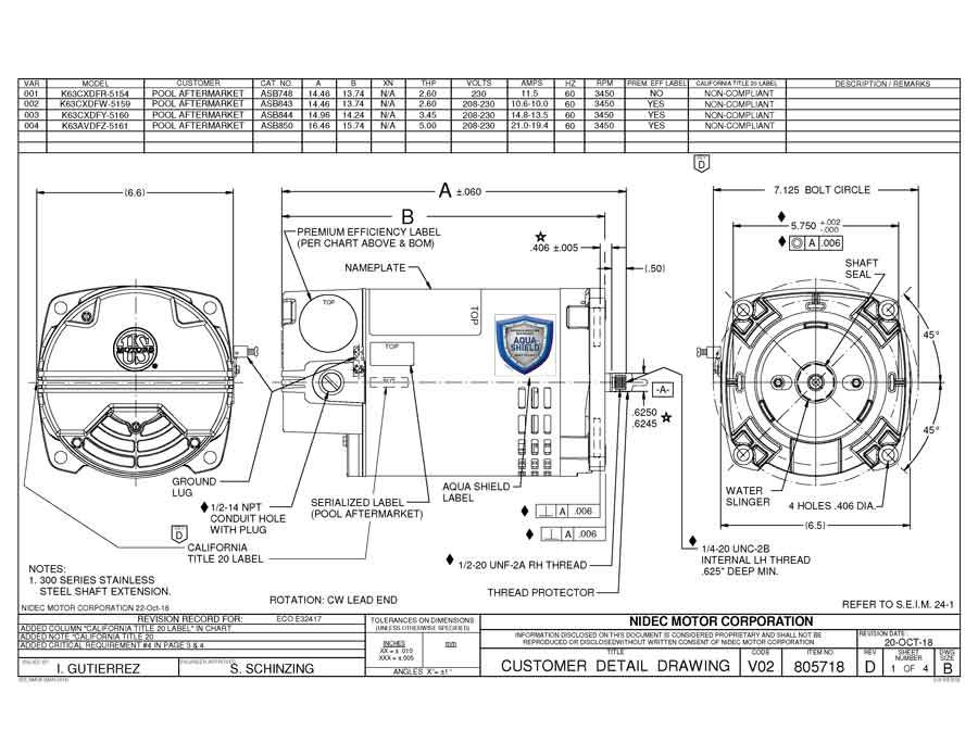 Motor electrico 3 45HP USmotor ASB844