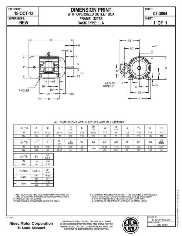Motor vertical eje hueco 50HP USmotor X50P1BS - Imagen 2