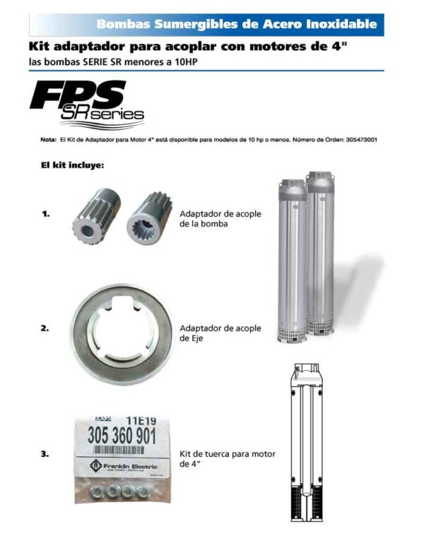 Adaptador bomba sumergible Franklin 305473001 - Imagen 3
