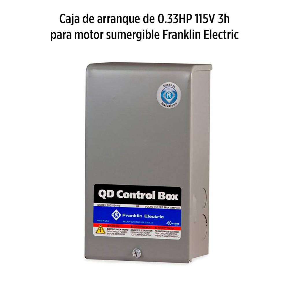 Caja Arranque bo 0 33HP 1ph Franklin 2801024915