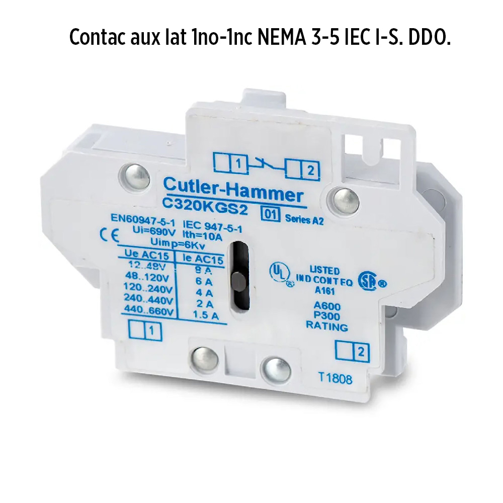 Contacto Auxiliar contactor Cutler C320KGS2