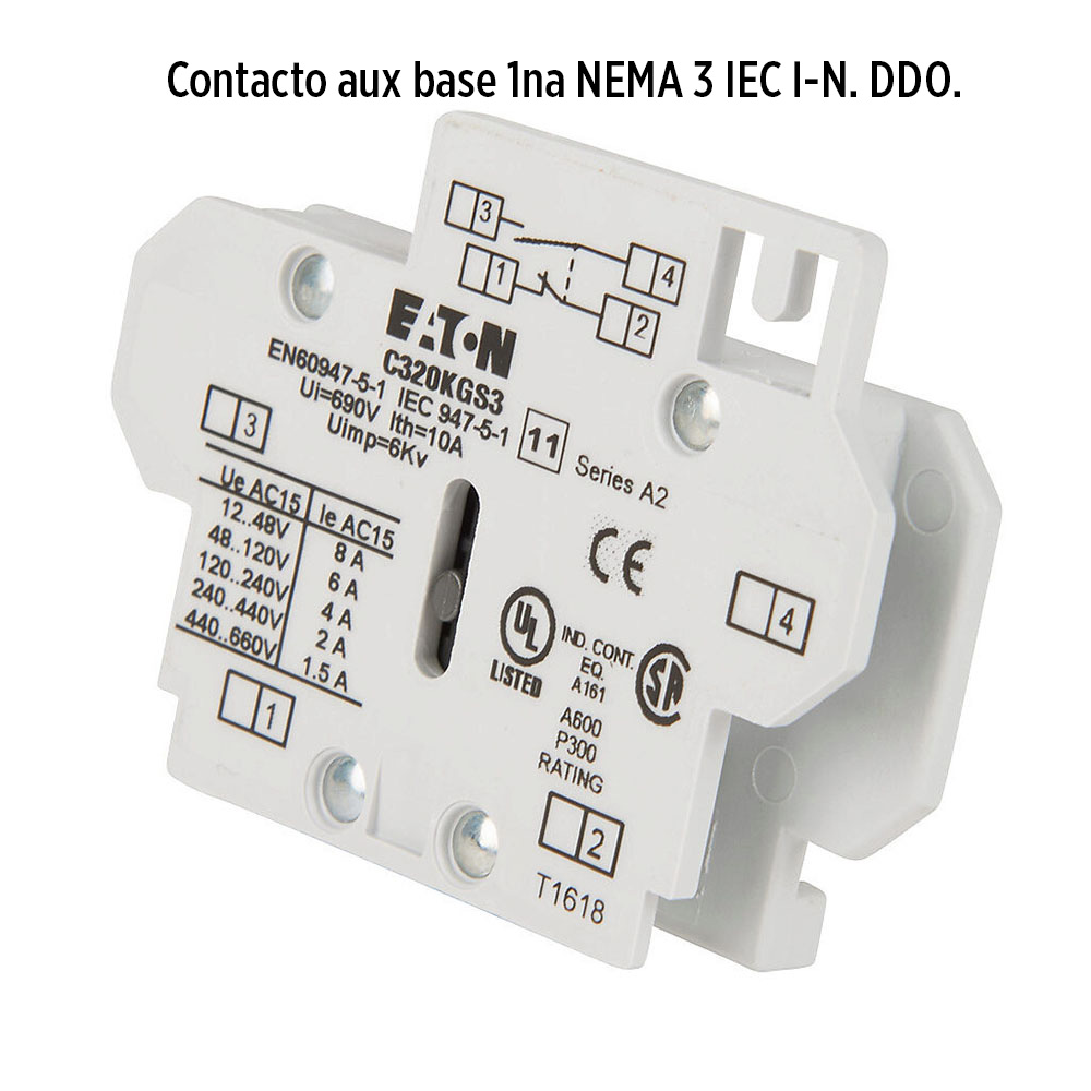Contacto Auxiliar contactor Cutler C320KGS3