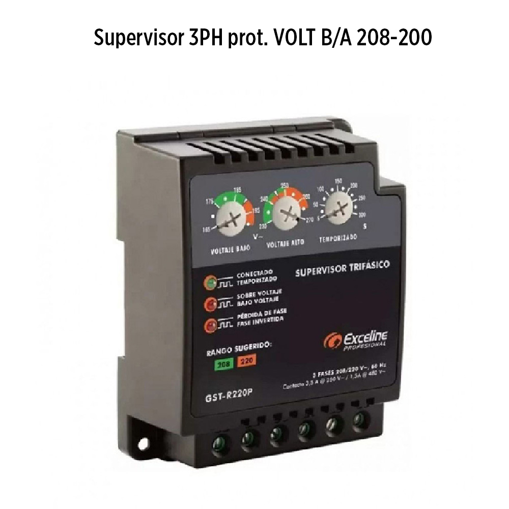 Protector voltaje bomba 208V Exceline GST-R22P