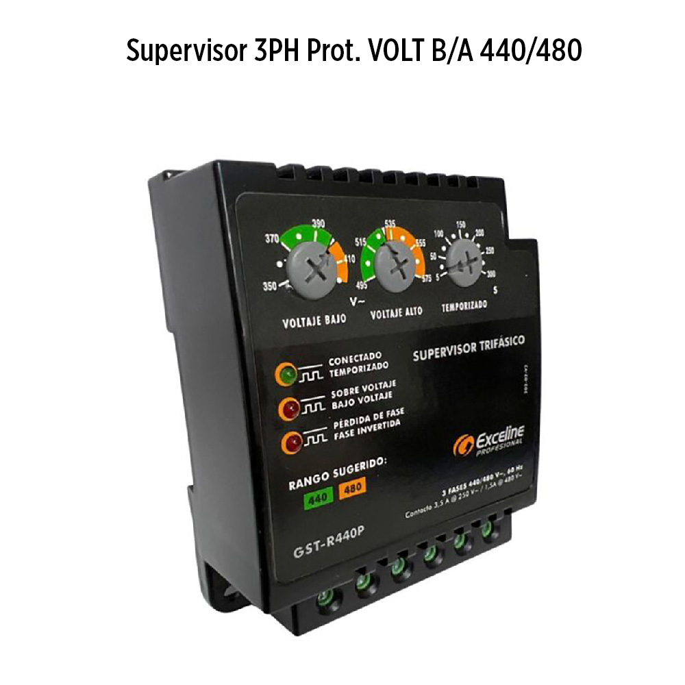 Protector voltaje bomba 440V Exceline GST-R440P